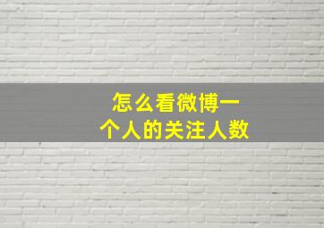 怎么看微博一个人的关注人数