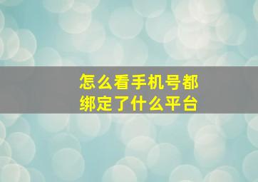 怎么看手机号都绑定了什么平台