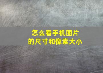 怎么看手机图片的尺寸和像素大小