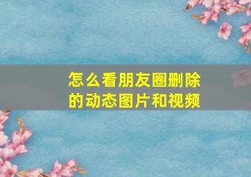 怎么看朋友圈删除的动态图片和视频