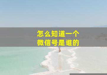 怎么知道一个微信号是谁的