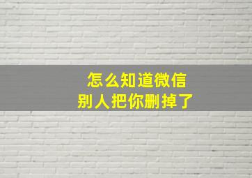 怎么知道微信别人把你删掉了