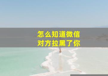 怎么知道微信对方拉黑了你