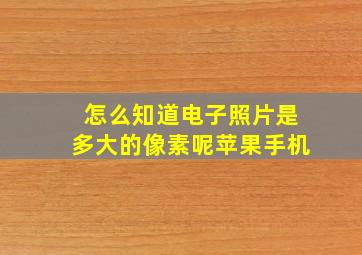 怎么知道电子照片是多大的像素呢苹果手机