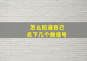 怎么知道自己名下几个微信号