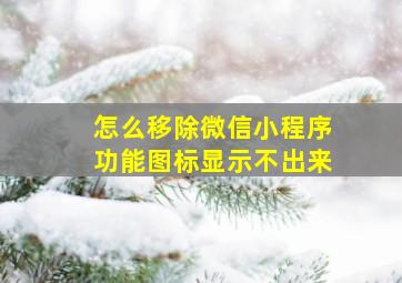 怎么移除微信小程序功能图标显示不出来