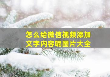 怎么给微信视频添加文字内容呢图片大全