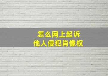 怎么网上起诉他人侵犯肖像权