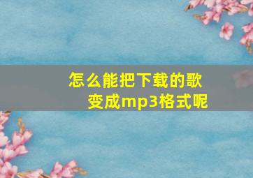 怎么能把下载的歌变成mp3格式呢