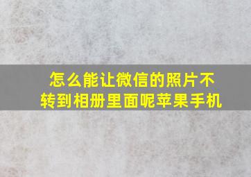 怎么能让微信的照片不转到相册里面呢苹果手机