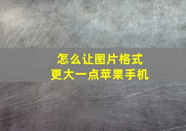 怎么让图片格式更大一点苹果手机