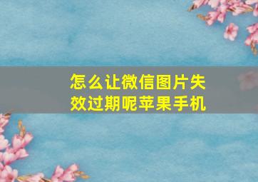 怎么让微信图片失效过期呢苹果手机