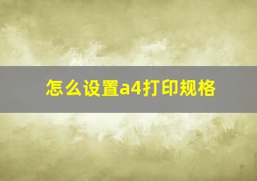 怎么设置a4打印规格