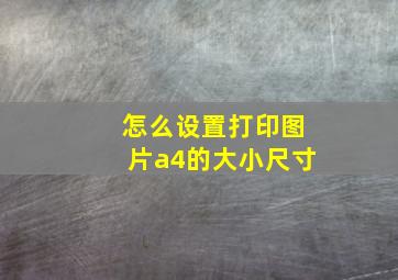 怎么设置打印图片a4的大小尺寸