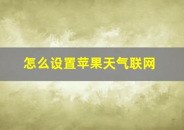 怎么设置苹果天气联网