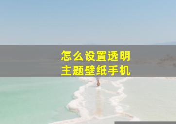 怎么设置透明主题壁纸手机