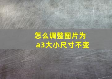 怎么调整图片为a3大小尺寸不变