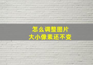 怎么调整图片大小像素还不变