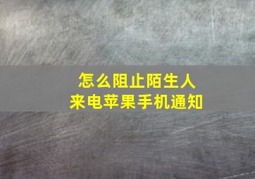 怎么阻止陌生人来电苹果手机通知