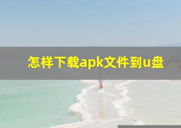 怎样下载apk文件到u盘