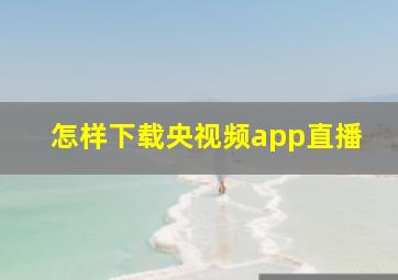 怎样下载央视频app直播