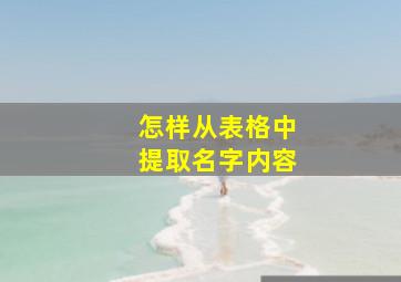 怎样从表格中提取名字内容