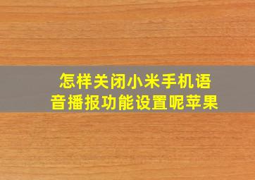 怎样关闭小米手机语音播报功能设置呢苹果