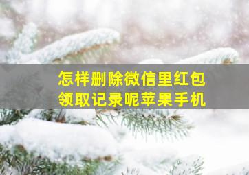 怎样删除微信里红包领取记录呢苹果手机