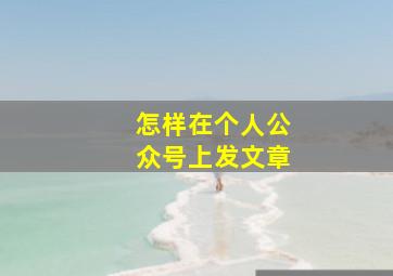 怎样在个人公众号上发文章