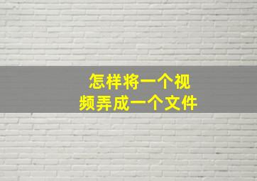 怎样将一个视频弄成一个文件