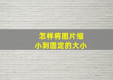 怎样将图片缩小到固定的大小