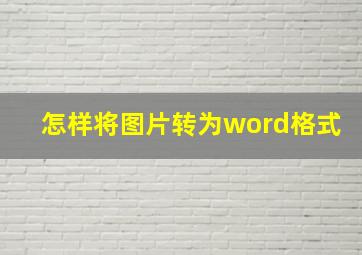 怎样将图片转为word格式