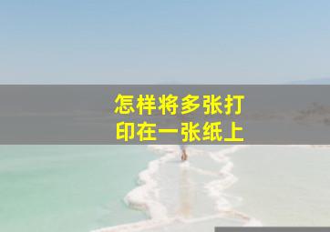 怎样将多张打印在一张纸上