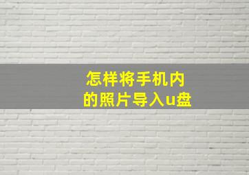 怎样将手机内的照片导入u盘