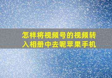 怎样将视频号的视频转入相册中去呢苹果手机