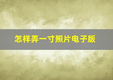 怎样弄一寸照片电子版