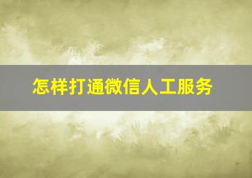 怎样打通微信人工服务