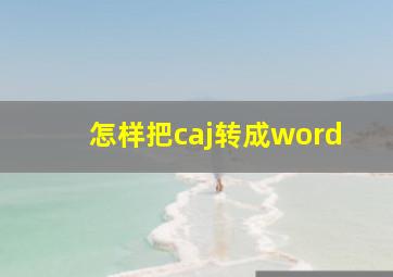 怎样把caj转成word