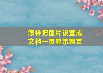 怎样把图片设置成文档一页显示两页