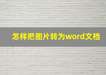 怎样把图片转为word文档