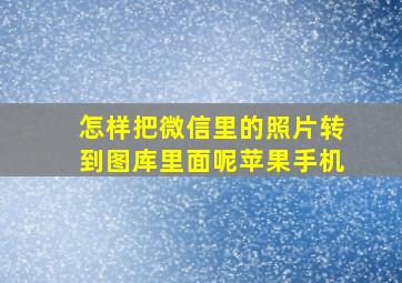 怎样把微信里的照片转到图库里面呢苹果手机