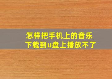 怎样把手机上的音乐下载到u盘上播放不了