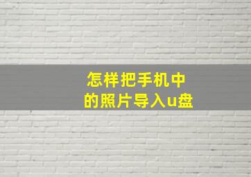 怎样把手机中的照片导入u盘