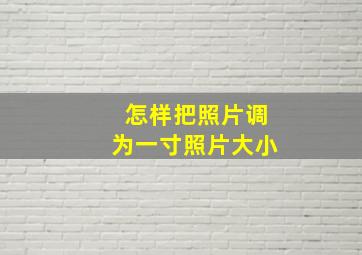 怎样把照片调为一寸照片大小