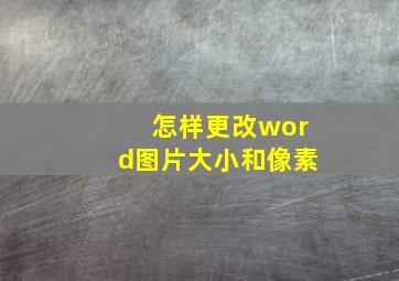 怎样更改word图片大小和像素