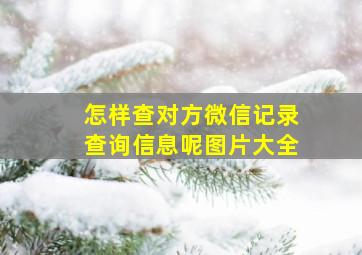 怎样查对方微信记录查询信息呢图片大全