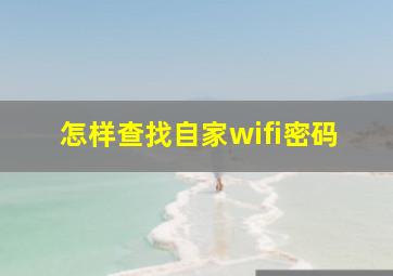 怎样查找自家wifi密码