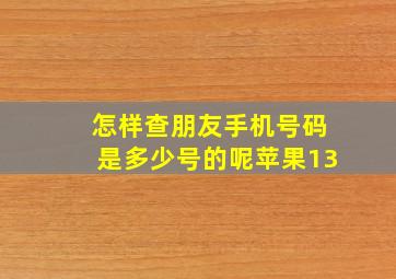 怎样查朋友手机号码是多少号的呢苹果13