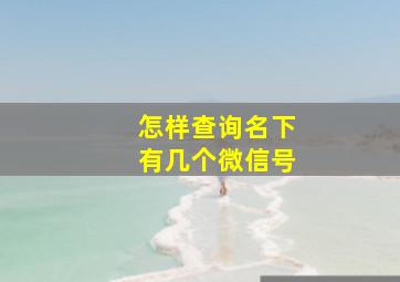 怎样查询名下有几个微信号