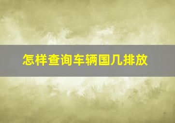 怎样查询车辆国几排放